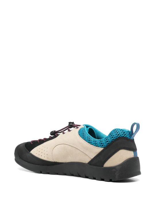 Tan sneakers, back view