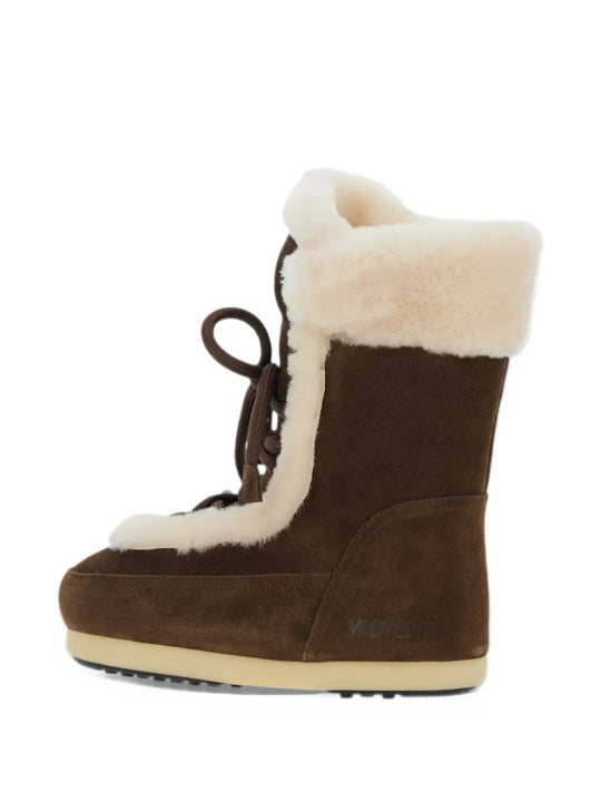 Brown boots, side view
