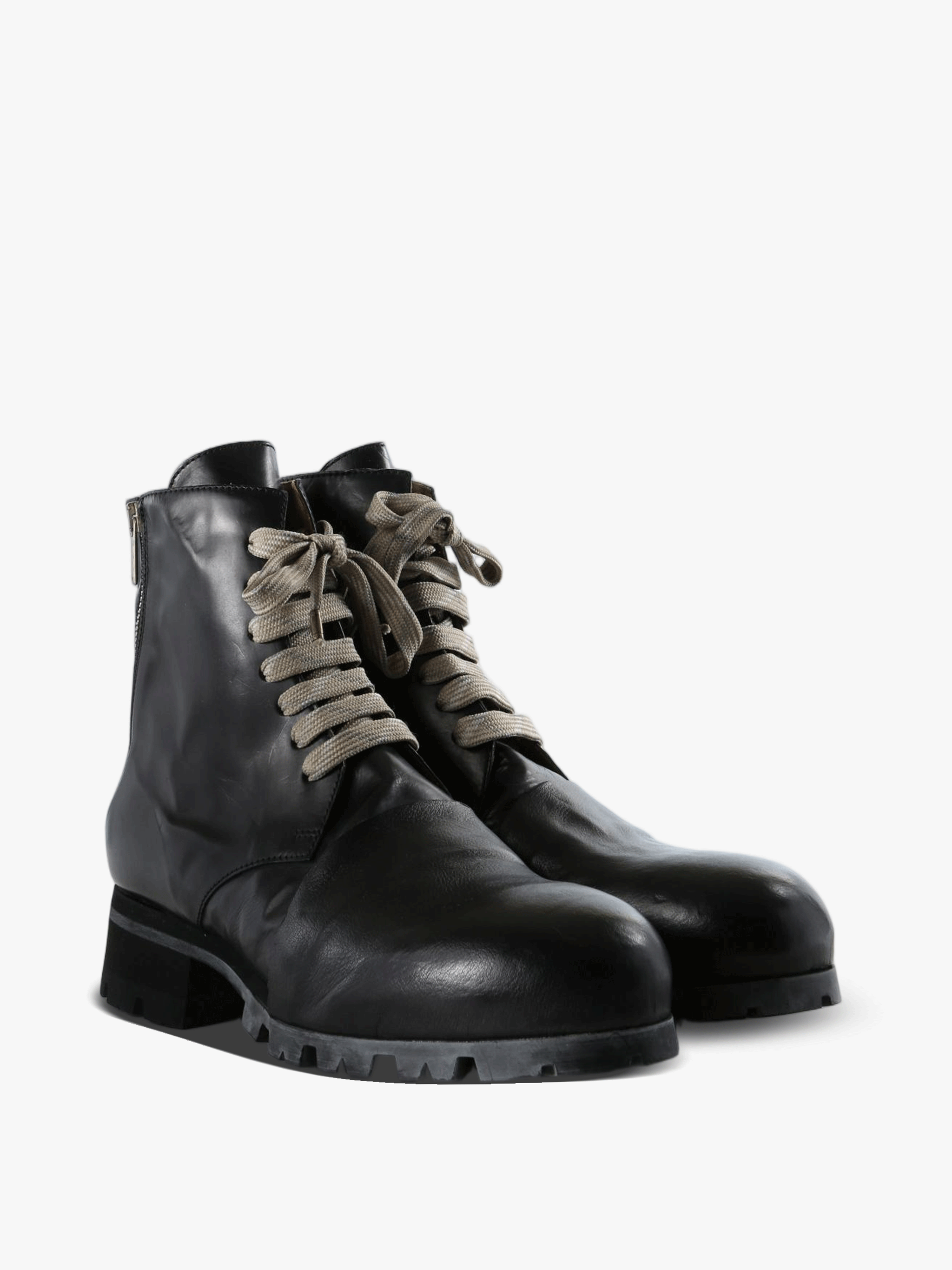 Black boots, front view