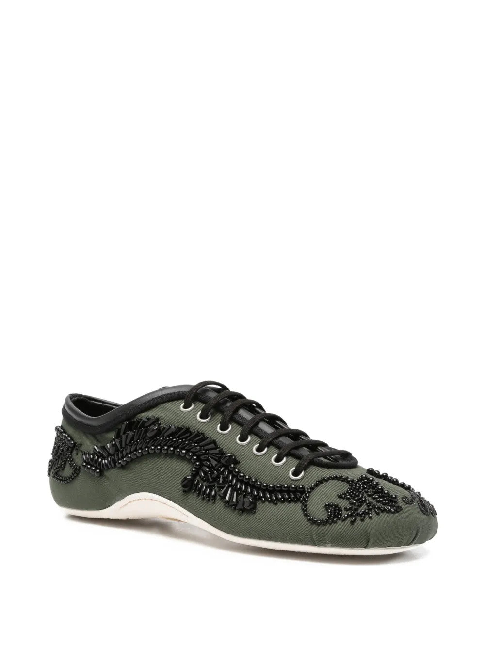 Green shoes, side view
