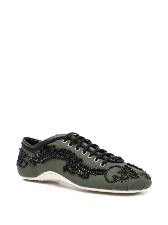 Green shoes, side view