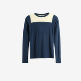 AURALEE - Women Fluffy Cashmere Nylon Jersey Contrast Long Sleeve Tee