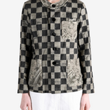 COMMUNS - Women Checked Patch Pocket Jacket