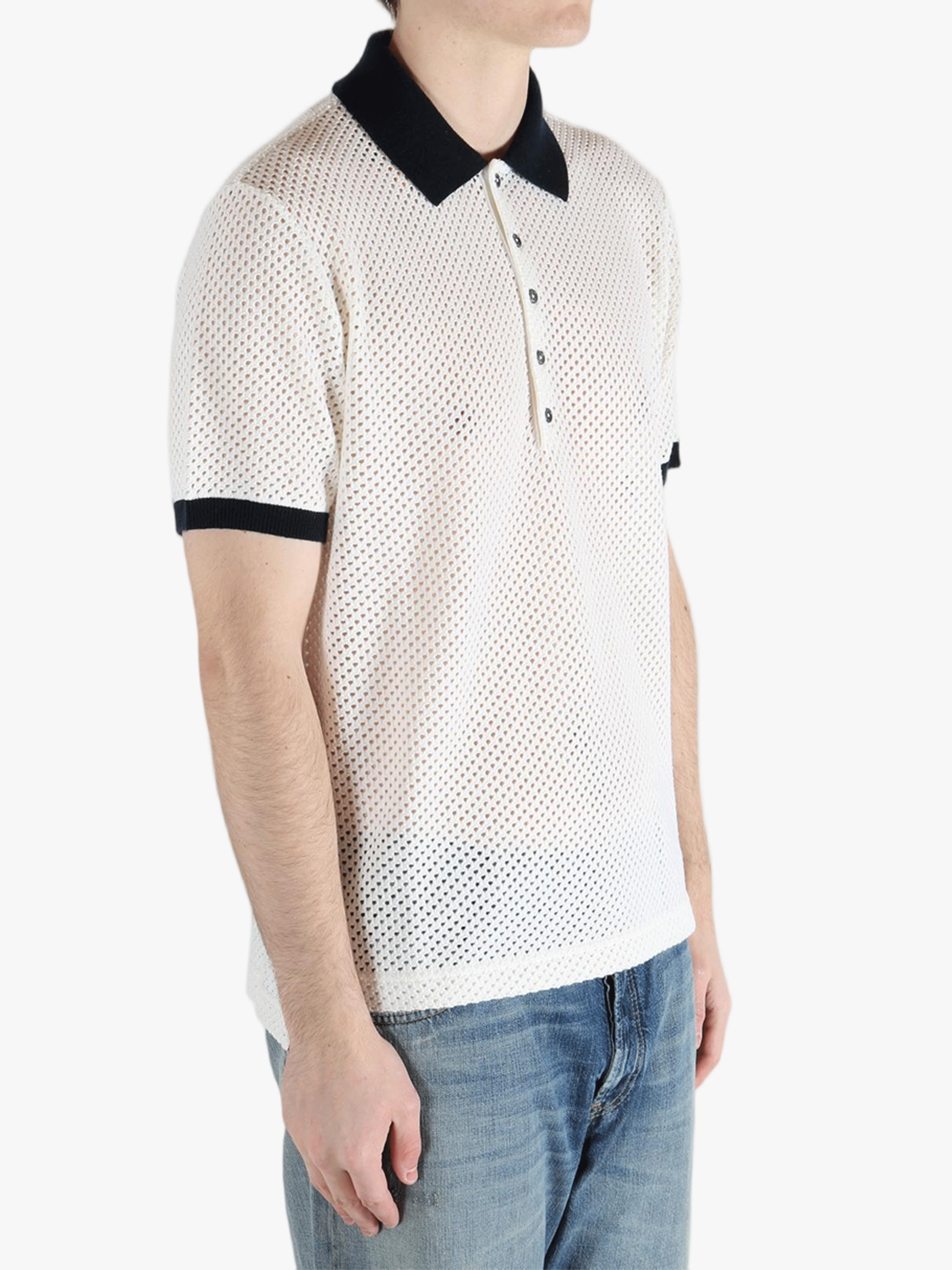 White shirt worn by a person, showing the shirt fit