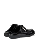 Black loafers-mules, side veiw