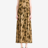 Tan dress, full body view