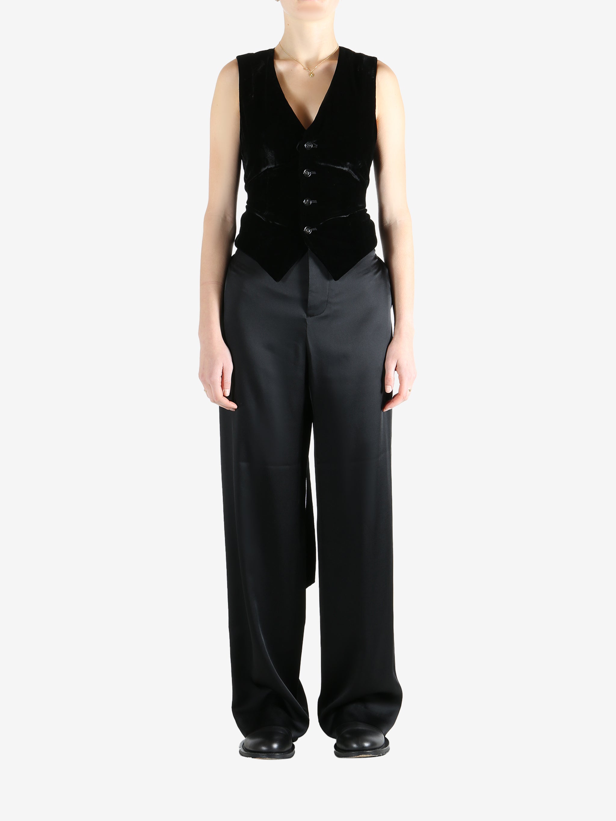 Black coat, full body view