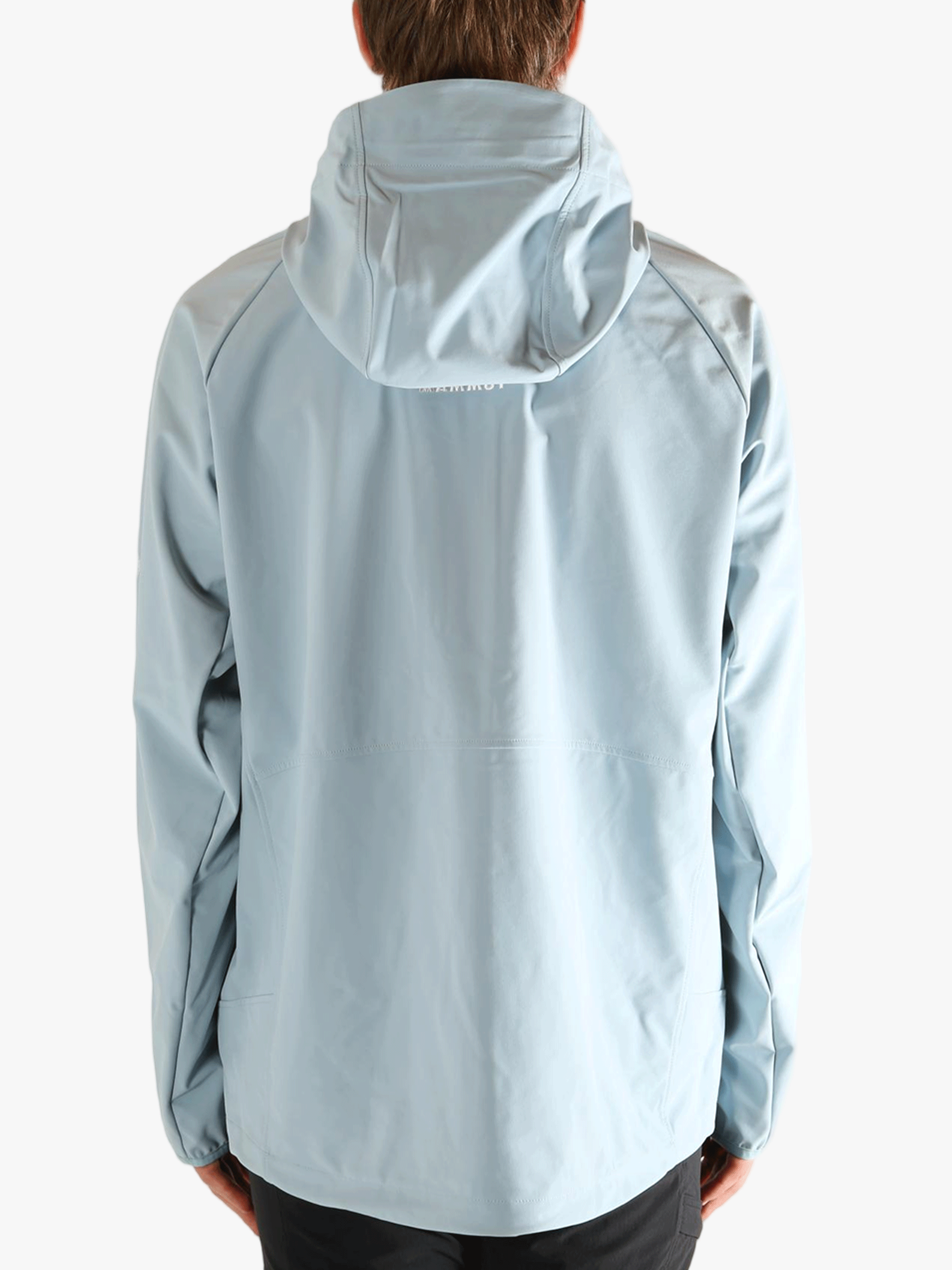 Blue jacket worn by a person, showing the jacket's fit