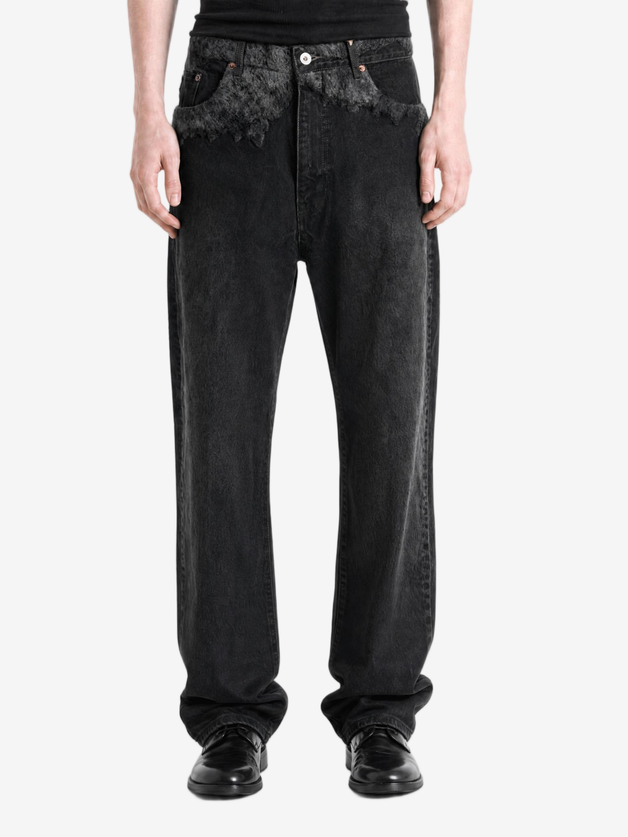 Black pants, full body view