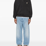 Black sweats, full body view
