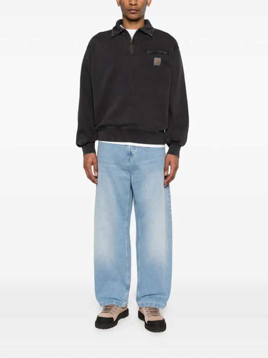 Black sweats, full body view