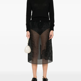 Black knitwear, full body view