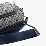 close up of blue bags, showing texture of the cotton fabric