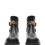 Black boots, front view