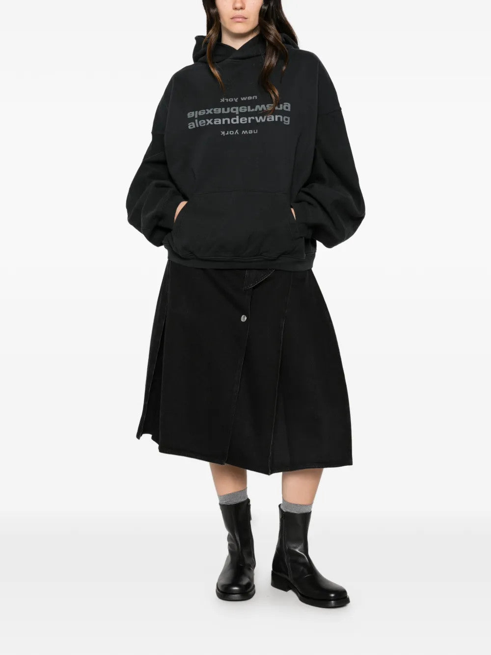 Black hoodie, front view