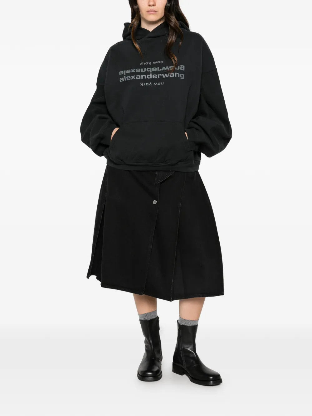 Black hoodie, front view