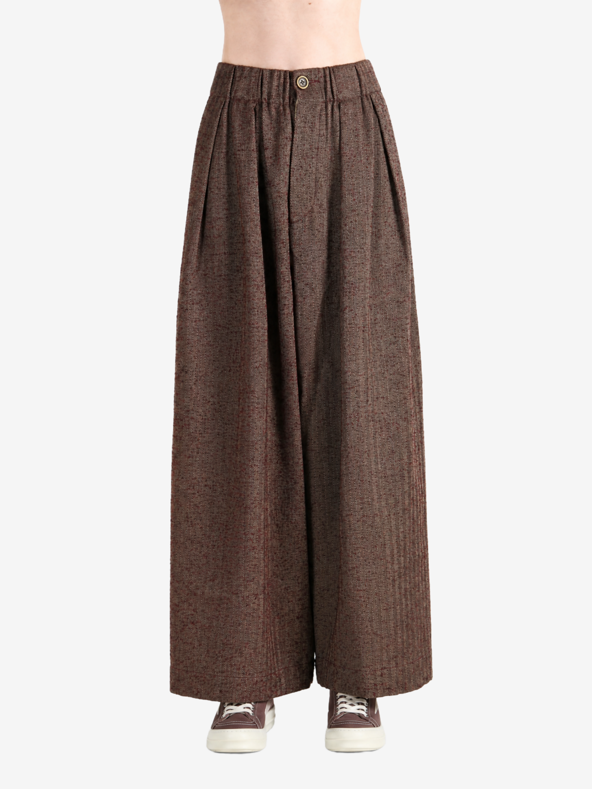 Brown pants, full body view