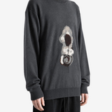 Grey knitwear, full body view