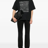 Black t-shirt, full body view