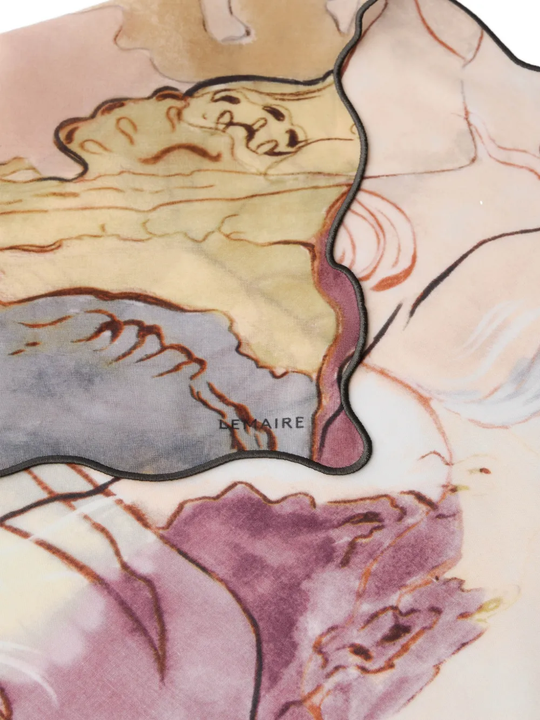 Close up of tan scarves, showing texture of the Cotton fabric