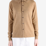 AURALEE - Women High Gauge Soft Cashmere Knit Shirt Cardigan