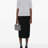 Grey t-shirt, full body view