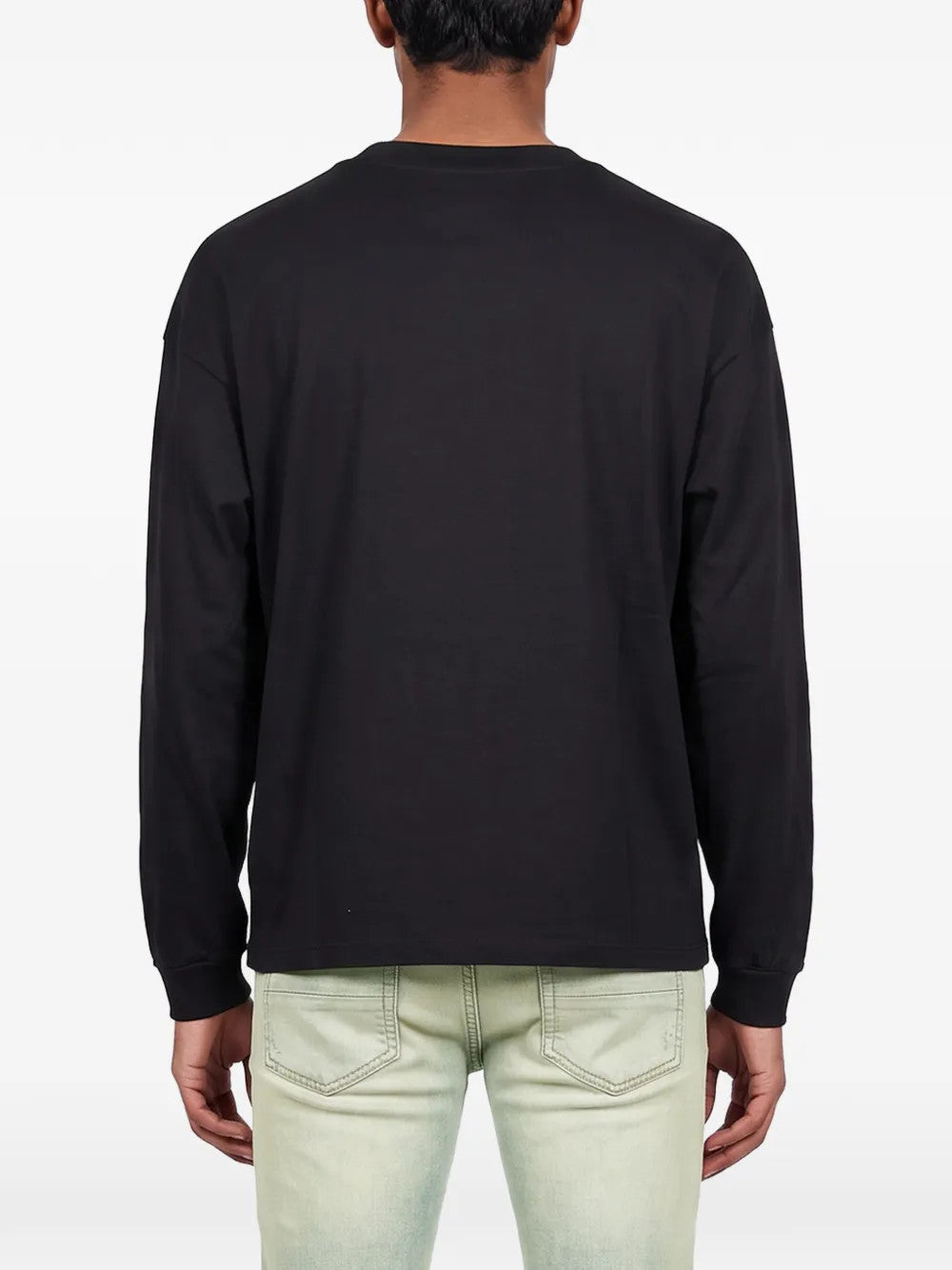 Black t-shirt, full body view