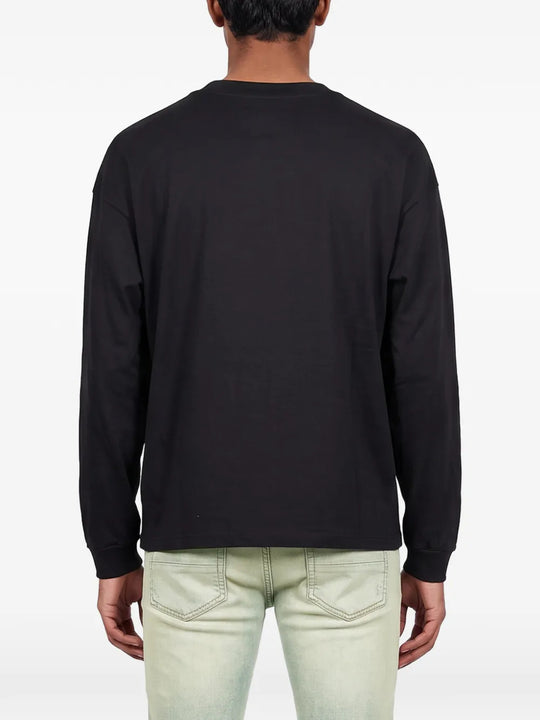 Black t-shirt, full body view