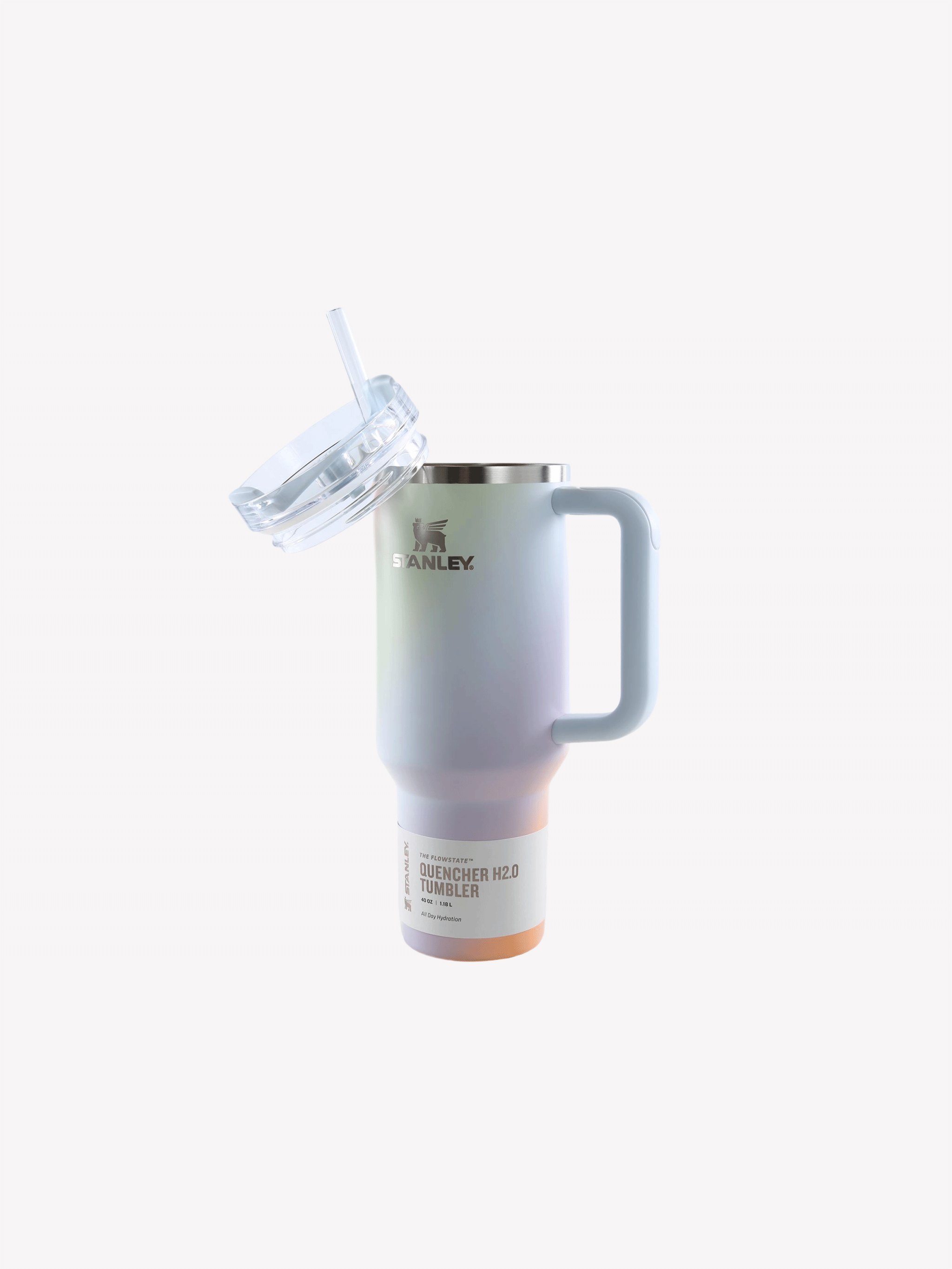 Blue tumbler, front view