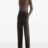 Brown top, full body view