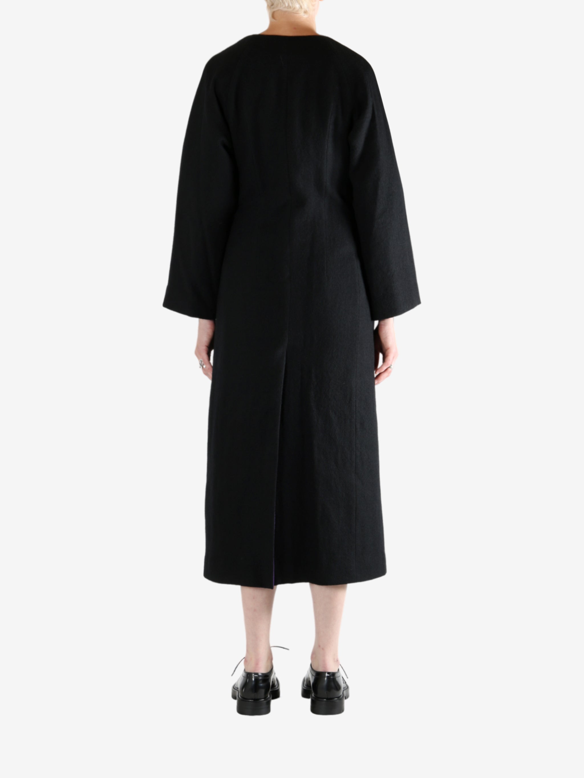 Black coat, full body view