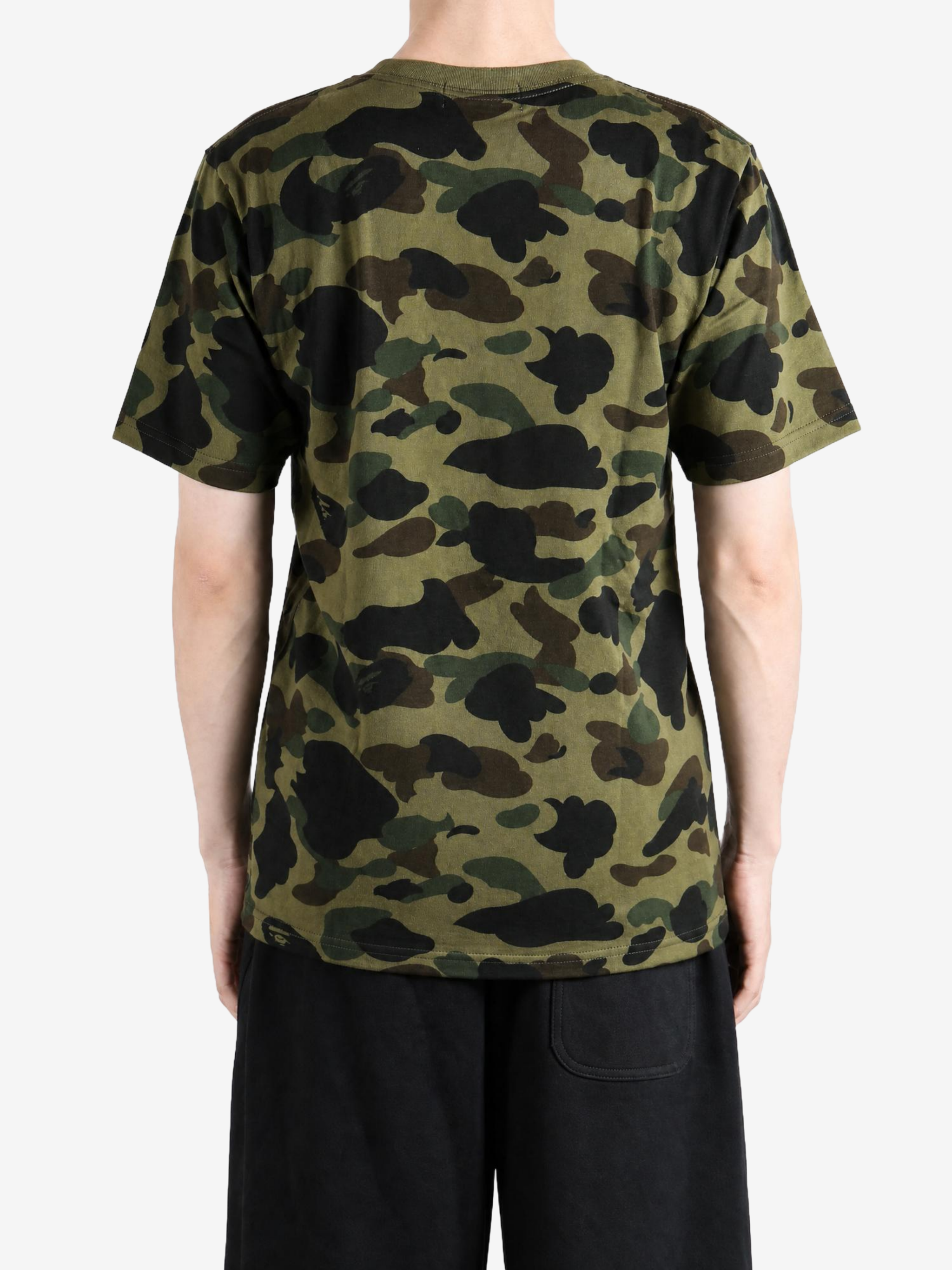 Green t-shirt, full body view