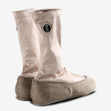 Tan shoes, back view