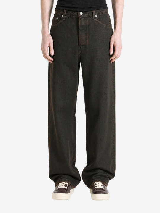 Brown pants, full body view