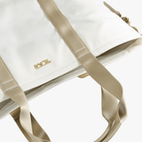 Tan bag, front view