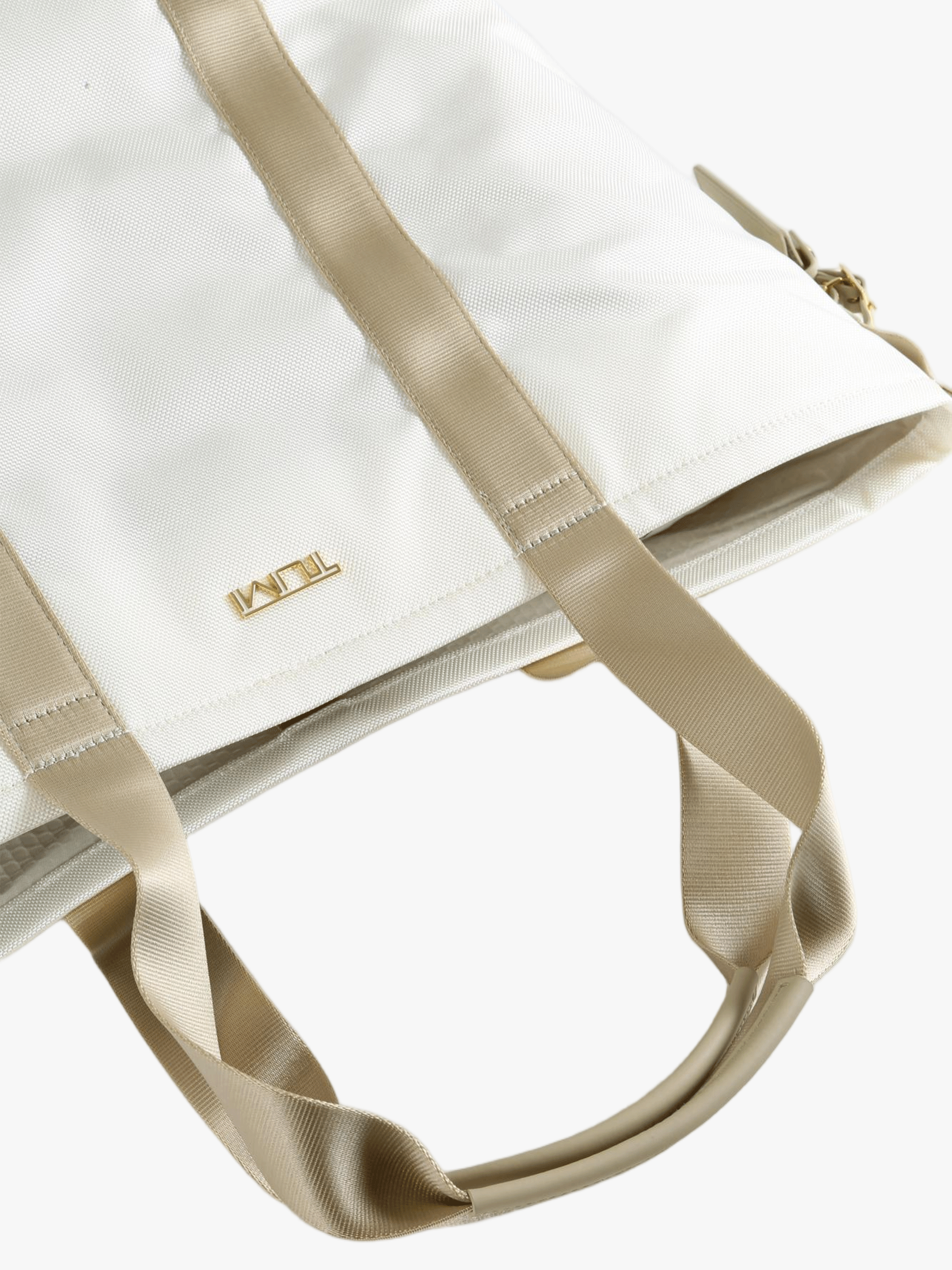 Tan bag, front view