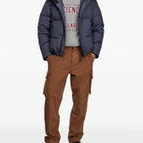 Navy jacket, front view