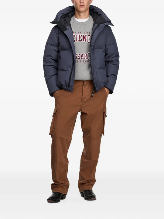 Navy jacket, front view