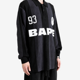 A BATHING APE - Men Sta Stripe Pattern Jacquard Multi Logo Relaxed Fit Long Sleeve Tee