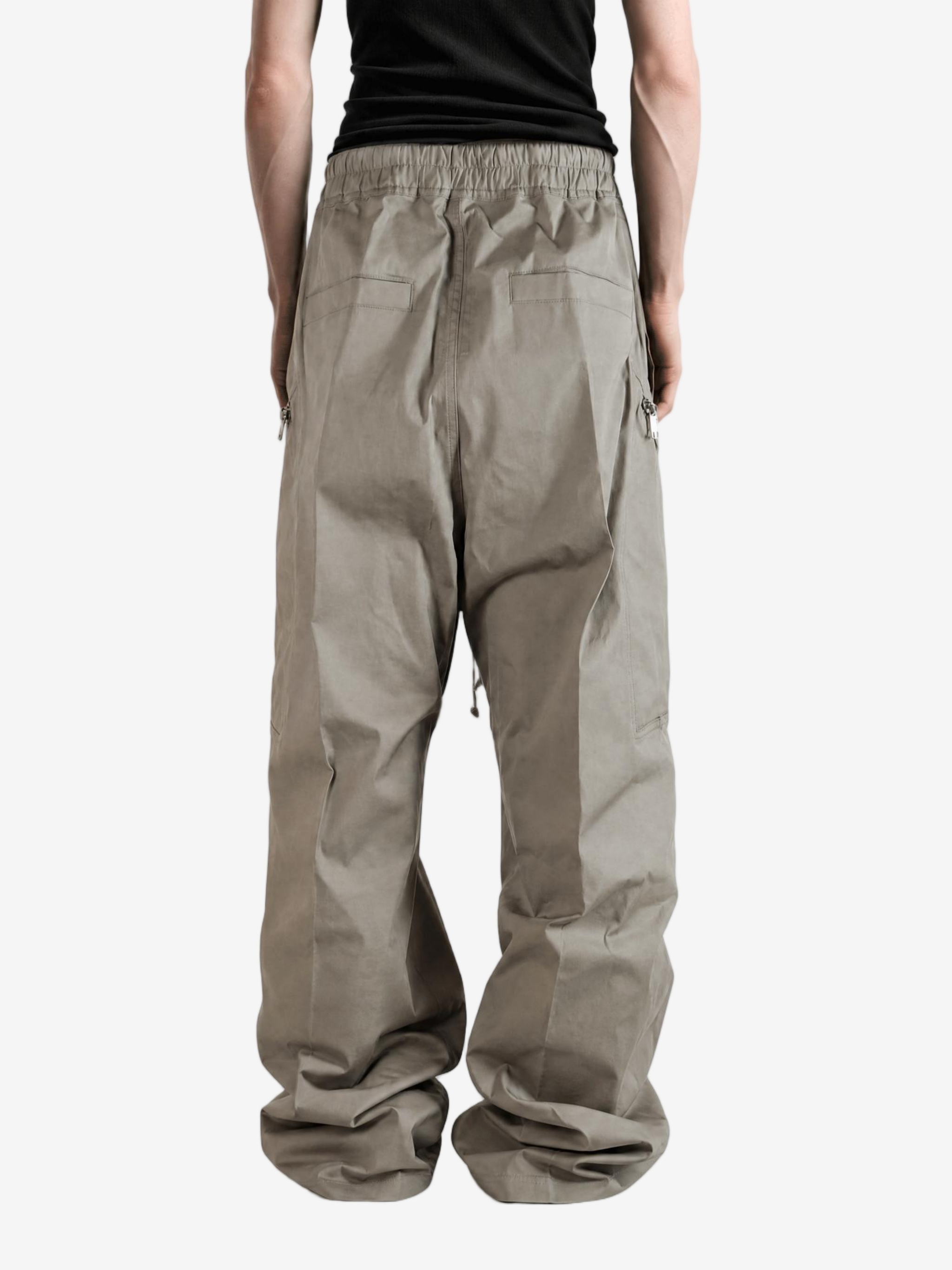 Grey pants, full body view