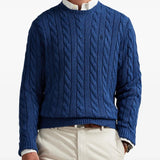 Blue sweats worn by a person, showing the sweats fit