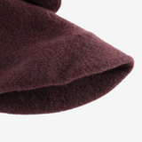 Close up of Burgundy hat, showing detail