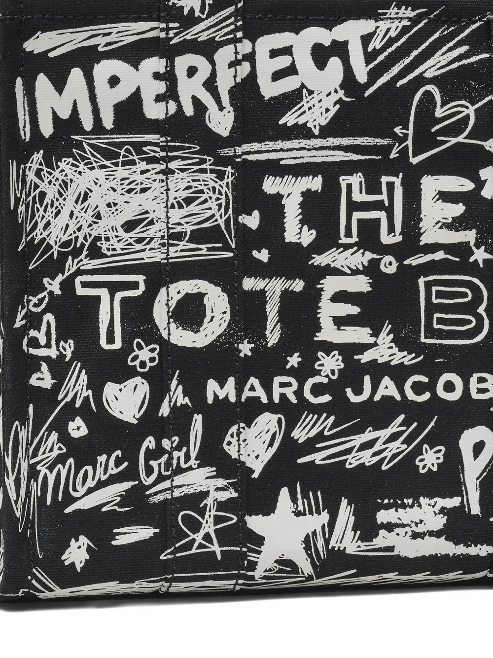 Close up of black bag, showing texture of the cotton fabric