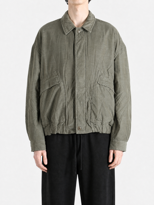 Green jacket, full body view