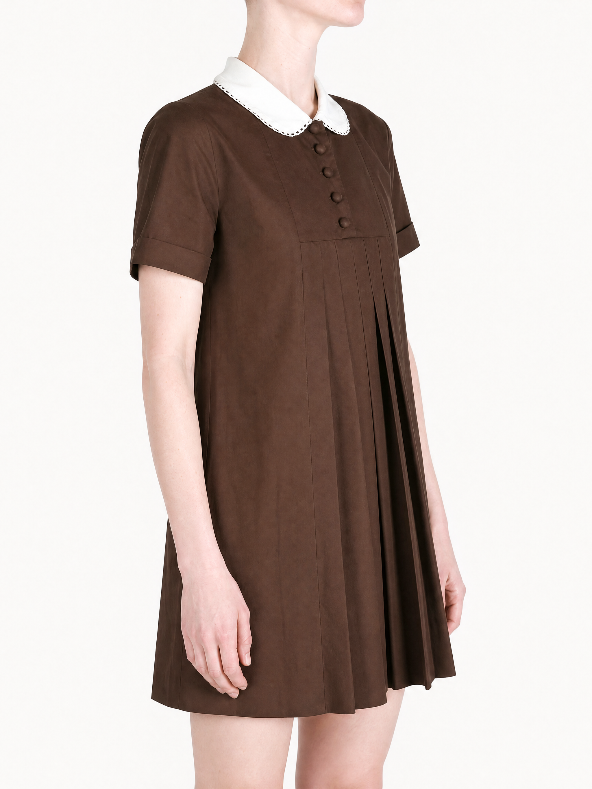 Brown dress, full body view