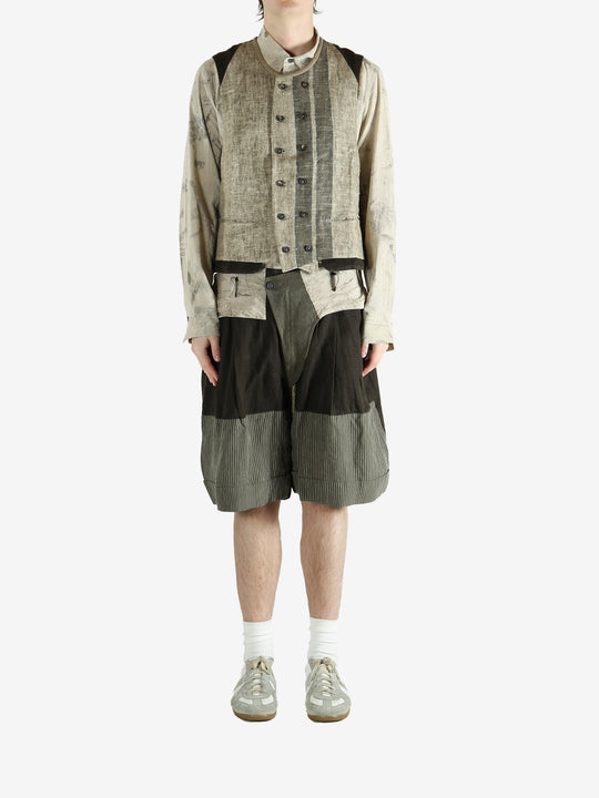 Green gilet, full body view