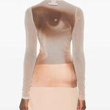 Tan top, full body view