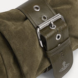 Close up of Green bag, showing detail