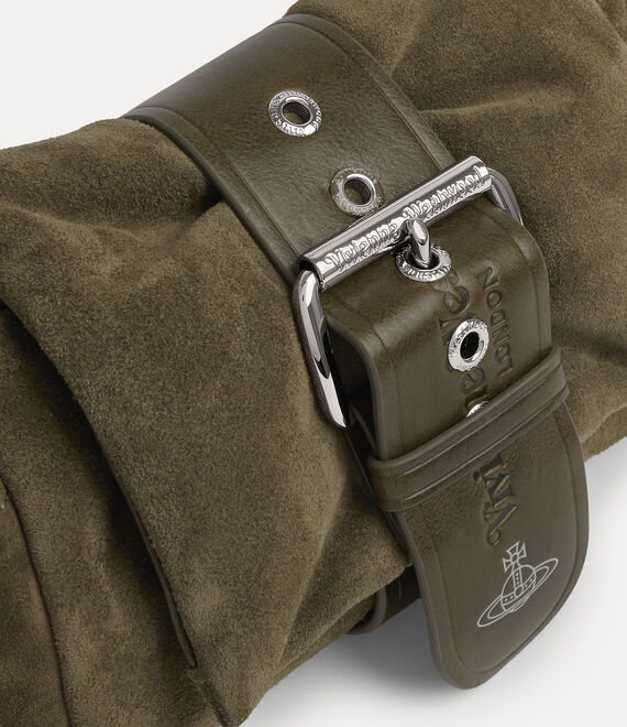 Close up of Green bag, showing detail