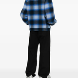 Blue jacket, full body view